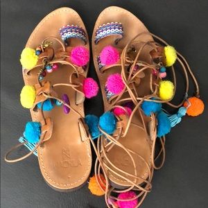 Lace-up boho sandals